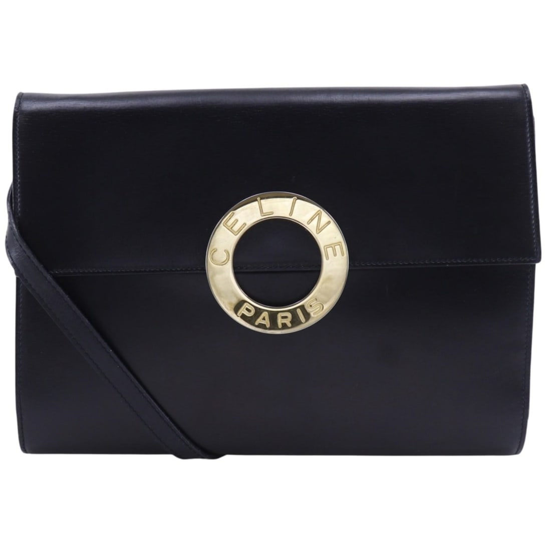 Celine CELINE 2-Way Clutch Shoulder Bag Vintage Calfskin Black A5 Magnetic Closure 2-way clutch for (1 of 15)