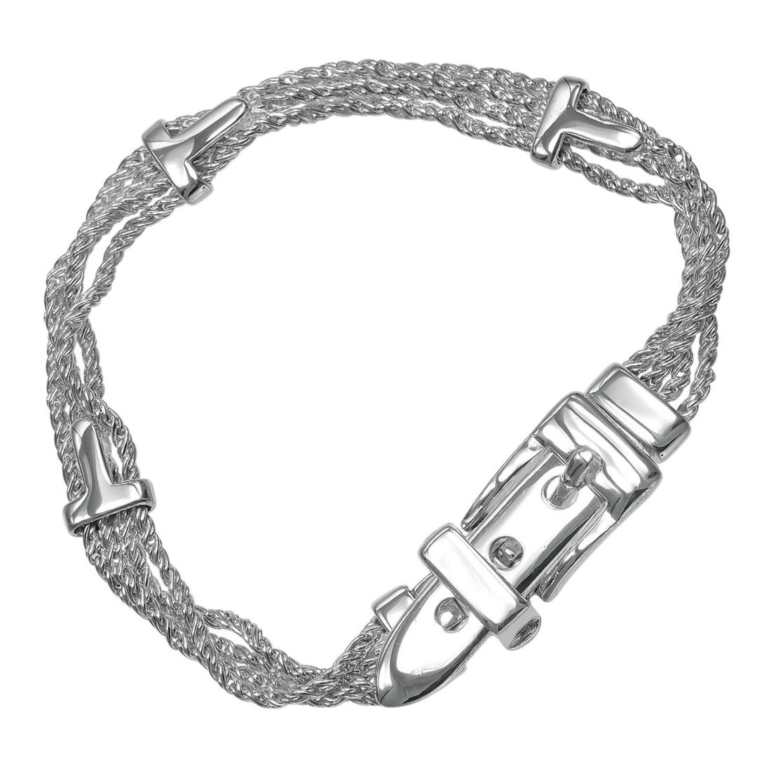 Tiffany & Co. T-Rope Buckle Motif Bracelet, Sterling Silver 925, Approx. 19.3g.: --- Catalog ---Category: SizeLength: 18cm / 7.08''Category: DesignType: Charm braceletColor: SilverGender: WomenMaterial: Silver 925Category: GeneralBrand: Tiffany--- Item List ---Section: ConditionRa