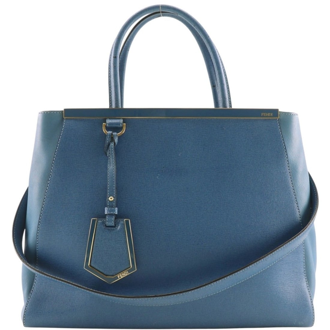 Fendi To joule handbag, 2-way shoulder bag, calfskin, blue, 2-way, A4 size, women's. (1 of 16)