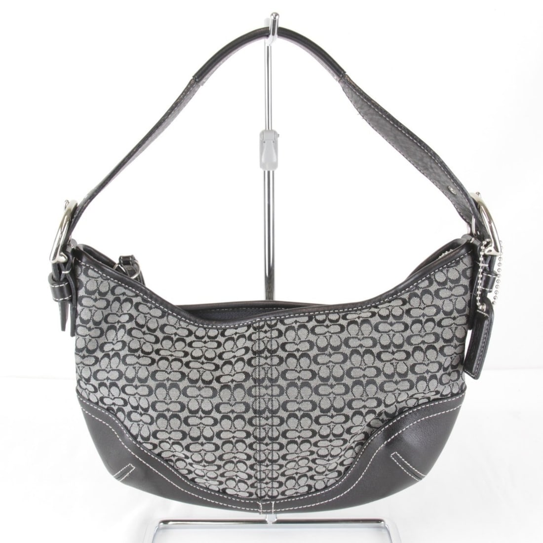 COACH Coach handbag, canvas/leather, black, women's (1 of 16)