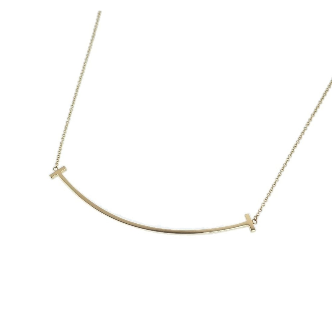 Tiffany & Co. T Smile Large Necklace for Women, 18K Yellow Gold, 3.8g, 750 (A4045554) (1 of 7)