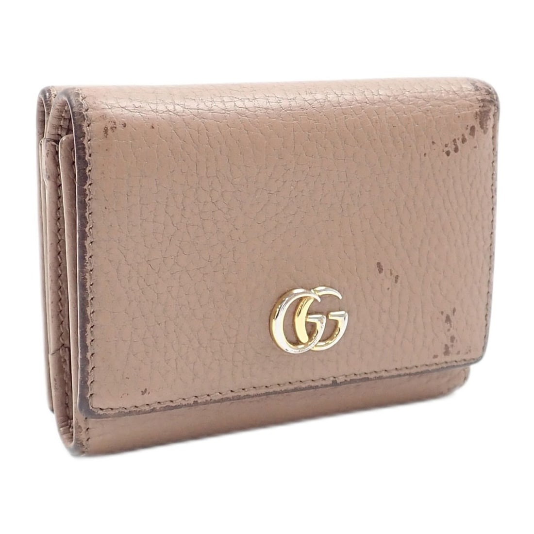 Gucci Marmont Tri-fold Wallet, Compact Women's, Beige Leather, 474746 A4045547: --- Catalog ---Category: SizeSize (HxWxD): 8cm x 10.2cm x 3cm / 3.14'' x 4.01'' x 1.18''Category: DesignType: Wallet (tri-fold)Color: BeigeGender: WomenMaterial: Leather Category: GeneralMPN: 474746Br