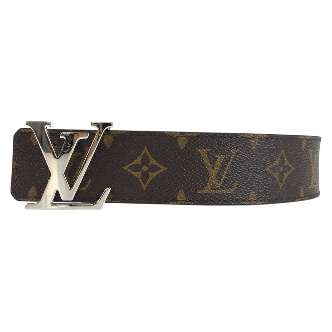 LOUIS VUITTON Louis Vuitton Monogram Ceinture LV Initials 85cm 34 inch Brown Black Silver Hardware (1 of 8)