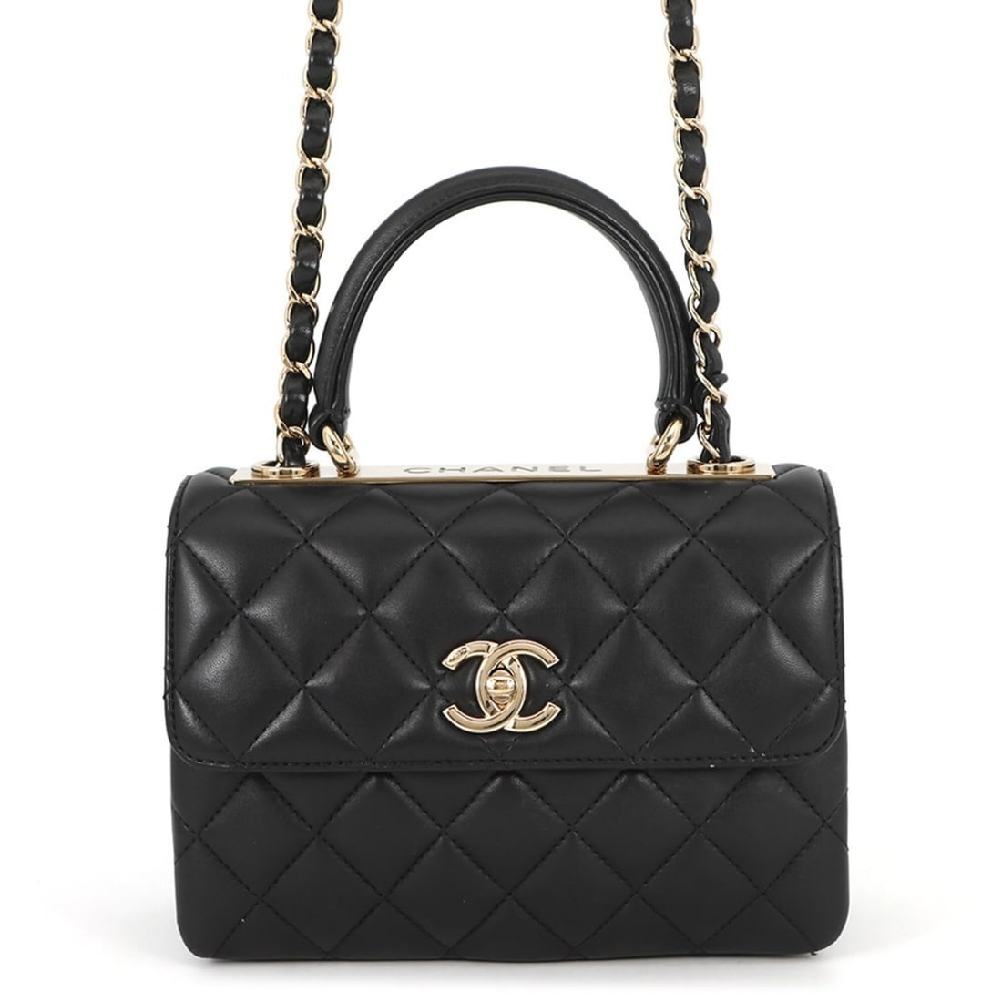 Chanel handbag, Coco Mark Matelassé A92236, CHANEL 2-way shoulder bag, black, women's: --- Catalog ---Category: SizeSize (HxWxD): 14.5cm x 19.5cm x 5.5cm / 5.7'' x 7.67'' x 2.16''Category: DesignType: Handbag, Shoulder bagColor: BlackGender: WomenMaterial: Leather Leather/Fur Type: Lamb