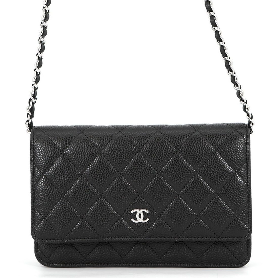 Chanel Chain Wallet, Matelassé, Coco Mark, Caviar Skin, AP4241, CHANEL Black, WALLET (1 of 12)