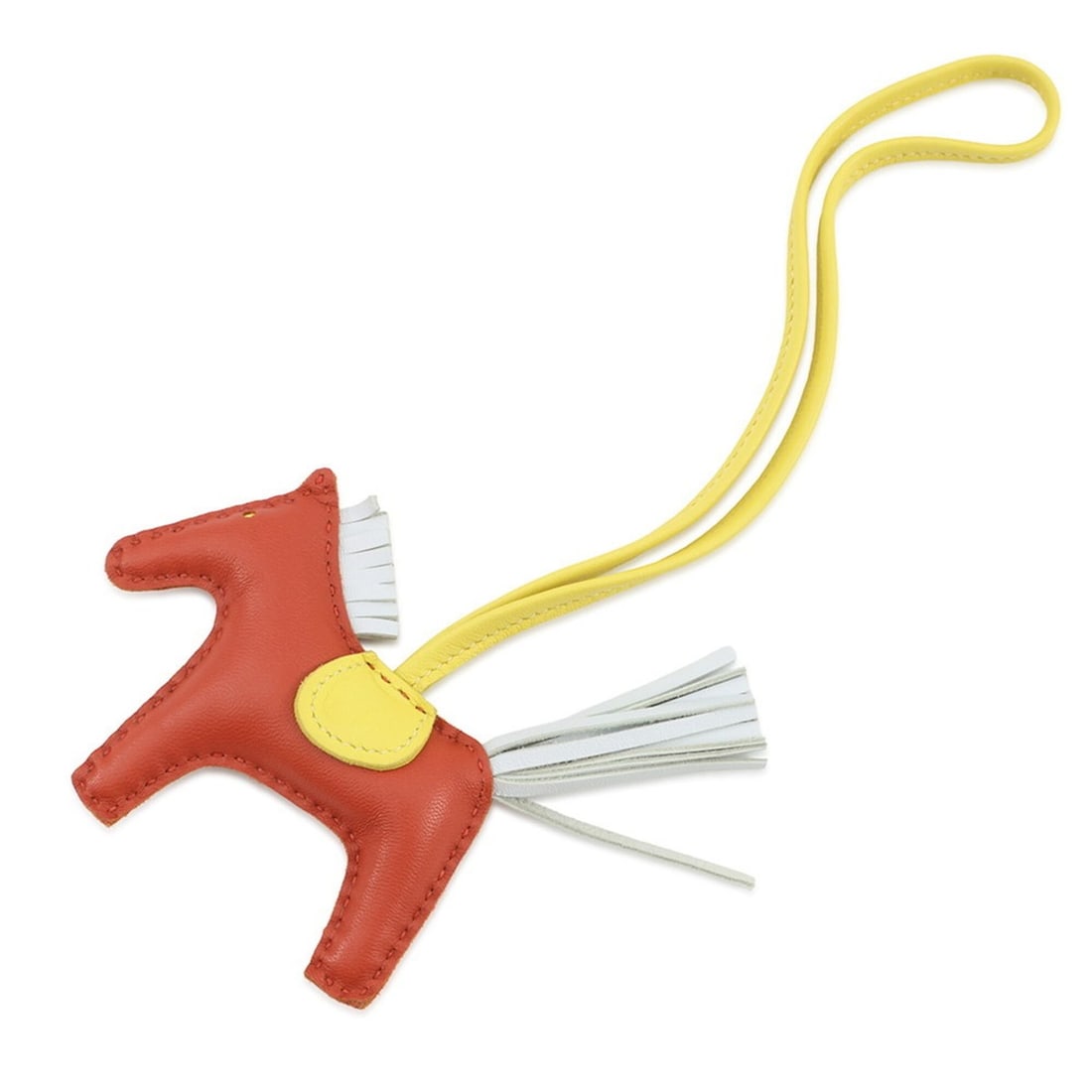 Hermes accessory bag charm Rodeo PM Carnelian Lime Blue Brume Lambskin Z stamp HERMES: --- Catalog ---Category: SizeStone Size (HxW): 75.00mm x 130.00mm / 2.95'' x 5.12''Category: DesignType: Handbag charmColor: LimeGender: WomenMaterial: LeatherCategory: GeneralBrand: HermesCountry of