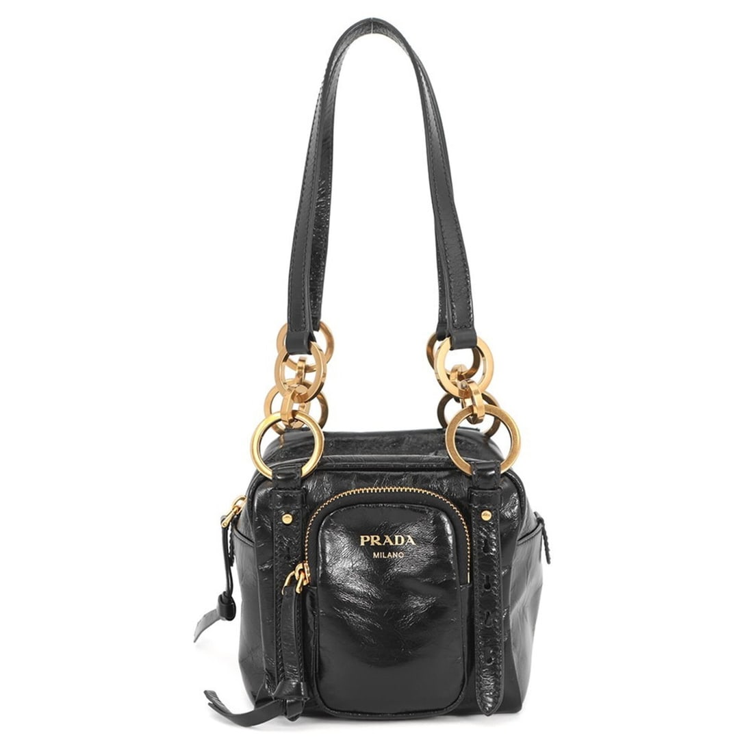 Prada Dunkle Mini Handbag 1BB137 PRADA Shoulder Bag Black (1 of 12)