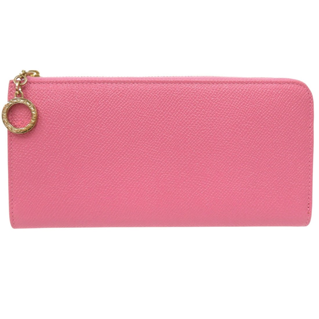 BVLGARI L-shaped zipper leather pink long wallet 0506 (1 of 6)