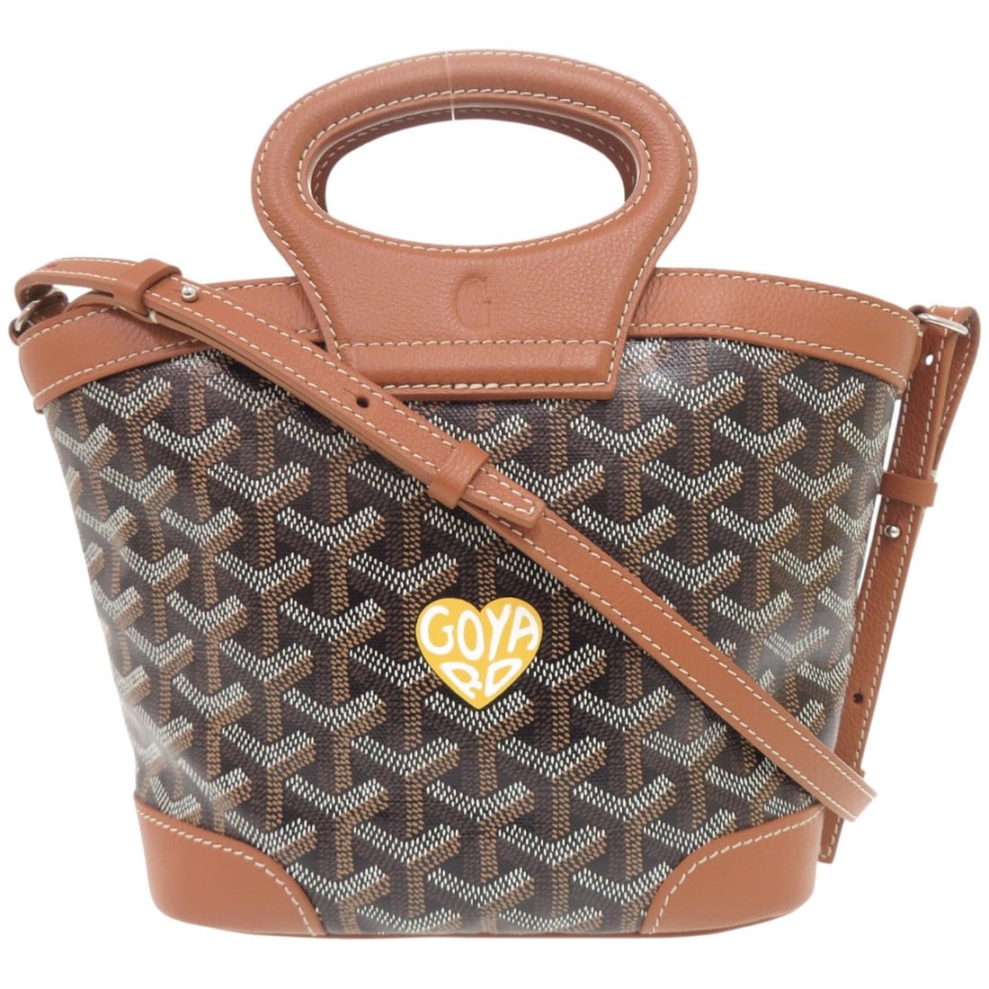 Goyard 2-Way Beluga Mini Leather Shoulder Bag/Handbag (Black/Brown) 1039GOYARD: --- Catalog ---Category: SizeSize (HxWxD): 17.5cm x 24cm x 8cm / 6.88'' x 9.44'' x 3.14''Category: DesignType: Handbag, Shoulder bagColor: Black, BrownGender: WomenMaterial: PVC , Leather Category: Ge