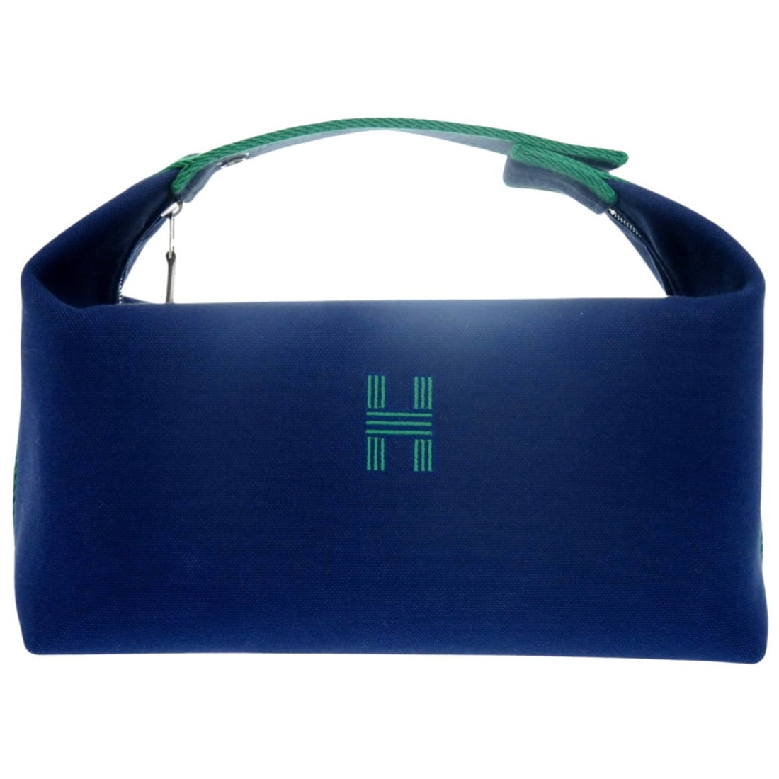 Hermes Bride à Black PM Cotton Canvas Navy Handbag 0488HERMES (1 of 10)