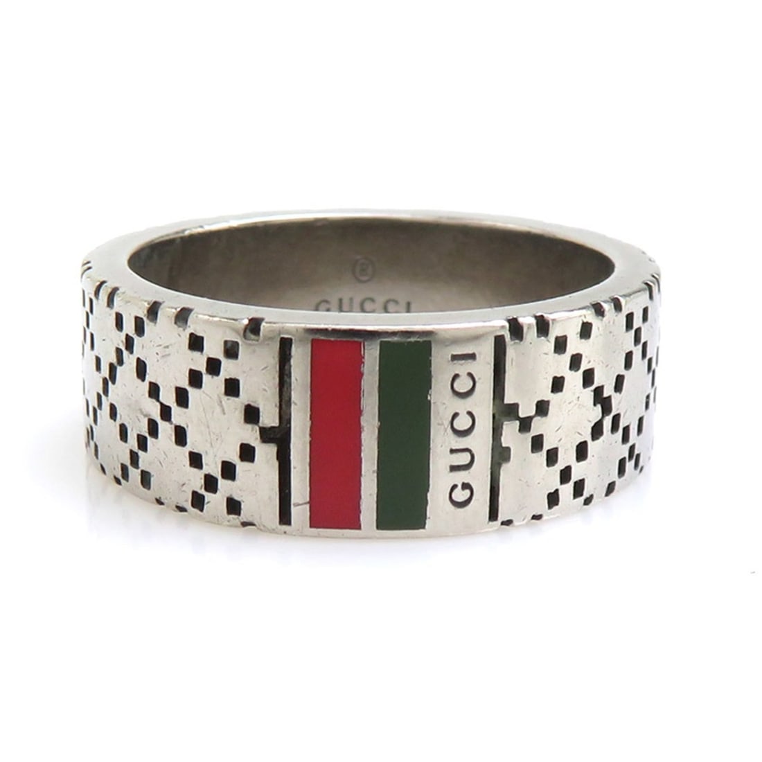 Gucci ring, sterling silver (925), men's, size 2, h32249: --- Catalog ---Category: SizeJP Size: 22US Size: 10.5Category: DesignType: Band ringColor: SilverGender: MenMaterial: Silver 925Category: GeneralBrand: Gucci--- Item List ---Section: ConditionRanking: