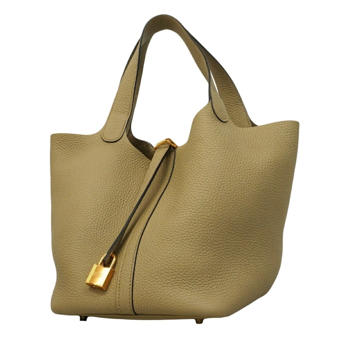 Hermes Picotin Lock MM handbag, Taurillon Clemence leather, beige, Malfa, W stamp, women's, P2999086 (1 of 8)