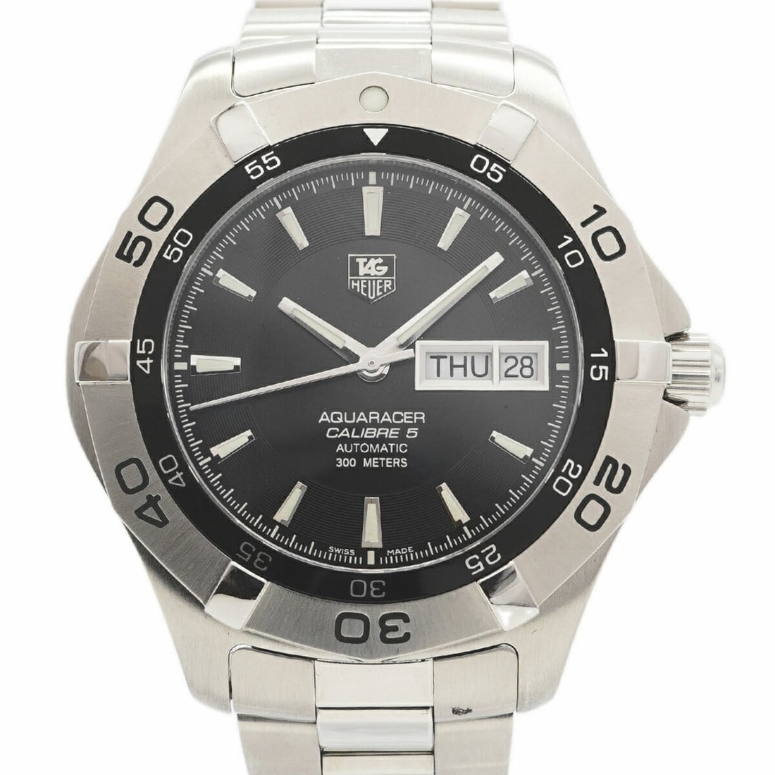TAG Heuer Aquaracer Day-Date WAF2010 Black Dial Men's Watch: --- Catalog ---Category: SizeWrist Size: 16.5cm / 6.49''Case Diameter: 41.5mm / 1.63''Category: DesignType: WristwatchGender: MenColor (Dial): BlackMaterial (Band): Stainless steelCategory: GeneralMPN