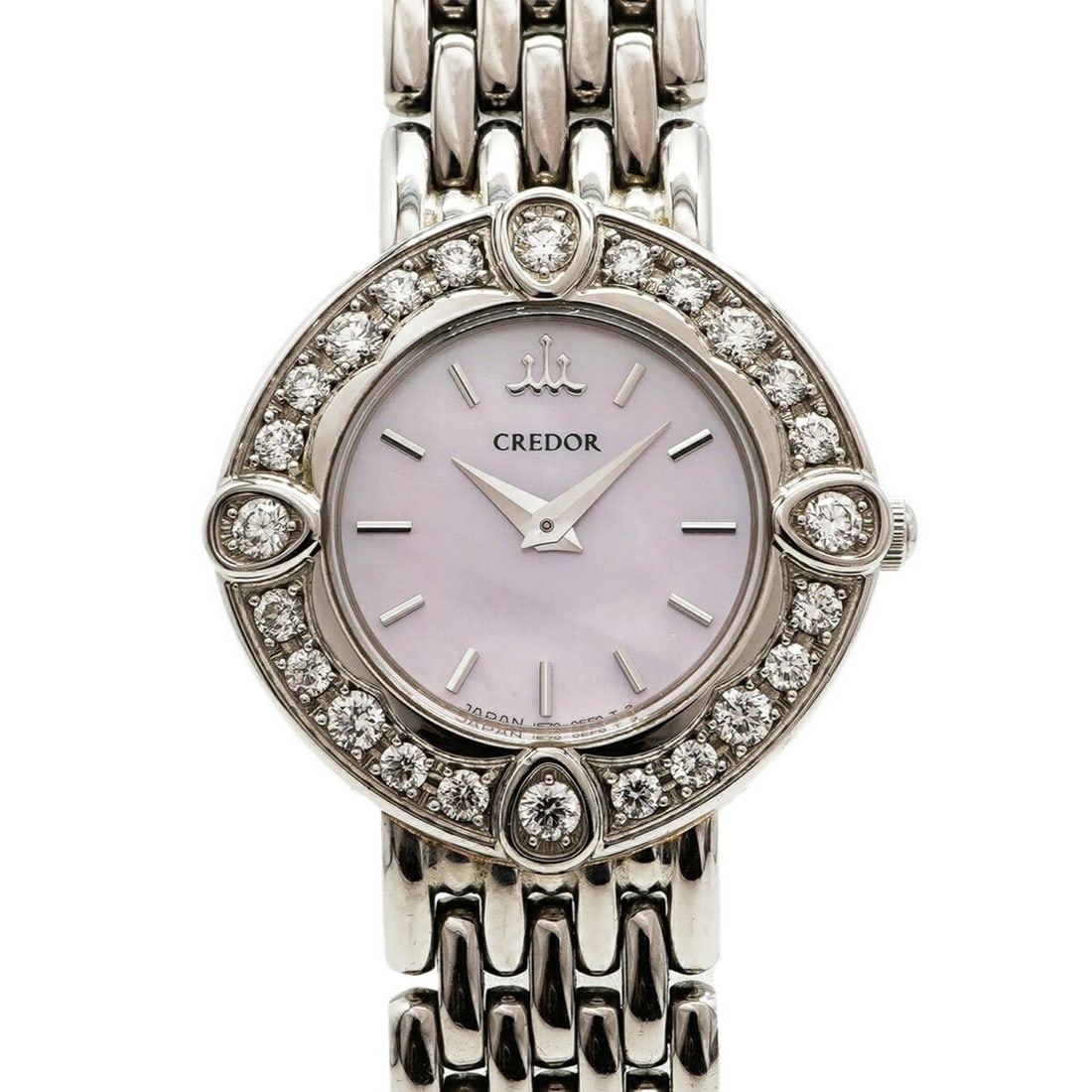 Seiko Credor Signo 1E70-0CY0 Pink Dial Women's Watch: --- Catalog ---Category: SizeWrist Size: 16cm / 6.29''Case Diameter: 22.1mm / 0.87''Category: DesignType: WristwatchGender: WomenColor (Dial): PinkMaterial (Band): Stainless steelCategory: GeneralMPN: