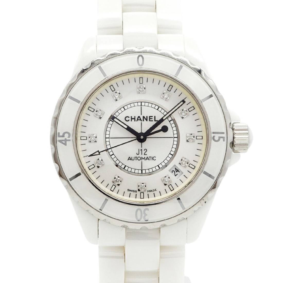 Chanel J12 H1629 White Dial Men's Watch: --- Catalog ---Category: SizeWrist Size: 14cm / 5.51''Case Diameter: 39mm / 1.54''Category: DesignType: WristwatchGender: MenColor (Dial): WhiteMaterial (Band): CeramicCategory: GeneralMPN: H1629Brand