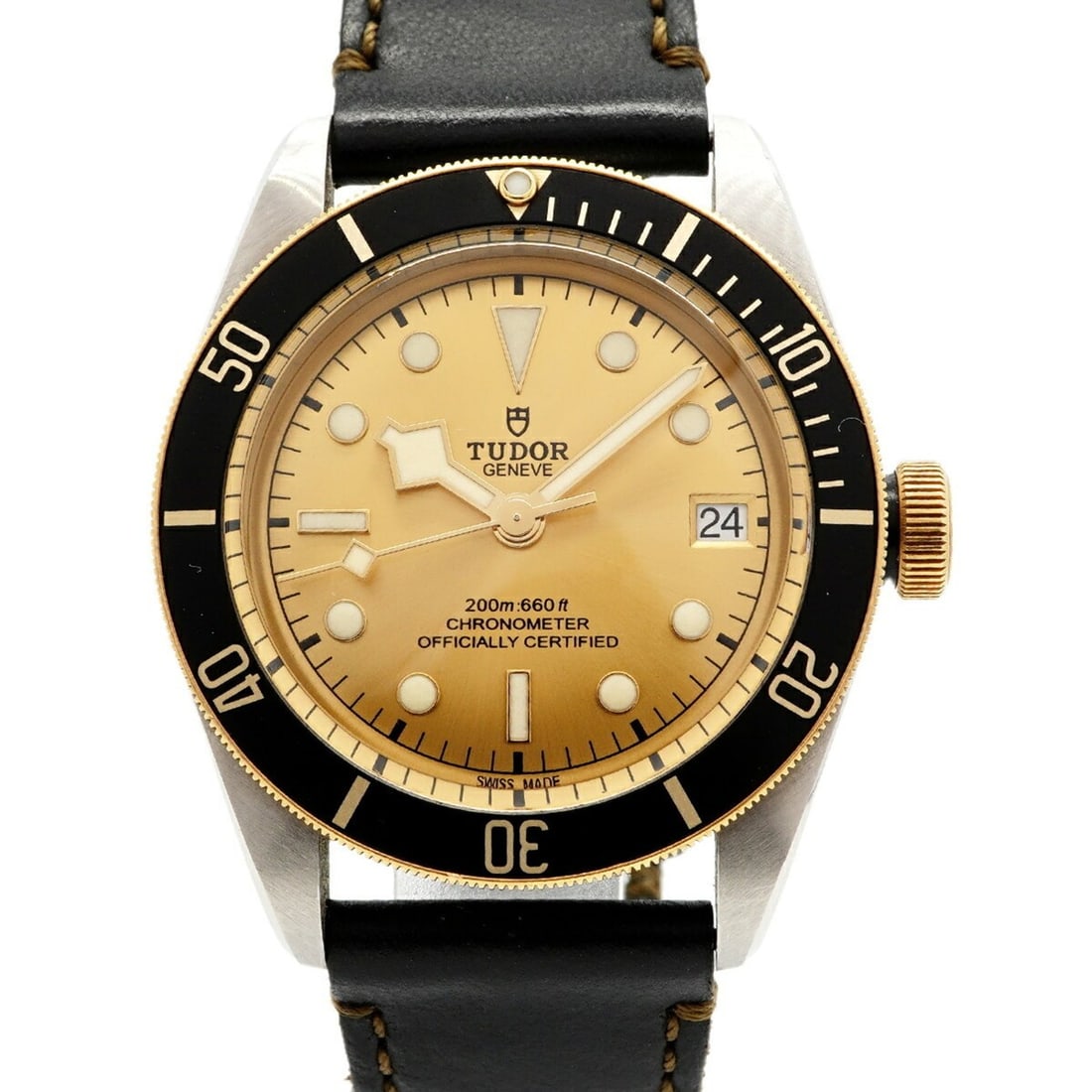 Tudor Black Bay S&G 79733N Gold Dial Men's Watch: --- Catalog ---Category: SizeWrist Size: 19cm / 7.48''Case Diameter: 41mm / 1.61''Category: DesignType: WristwatchGender: MenColor (Dial): GoldMaterial (Band): LeatherCategory: GeneralMPN: 79733NBrand