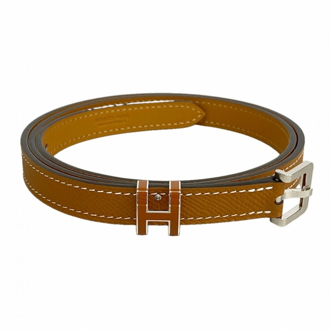 Hermes Pop H Belt, Veau Epsom Leather, Gold, U Stamp, Women's (1 of 6)