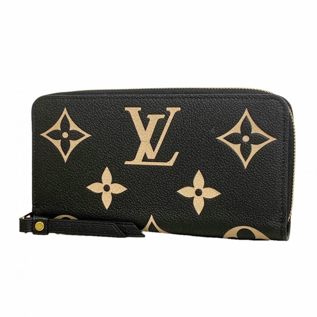 Louis Vuitton Monogram Empreinte Bicolor Zippy Wallet M80481 Black Beige Women's Long (1 of 5)