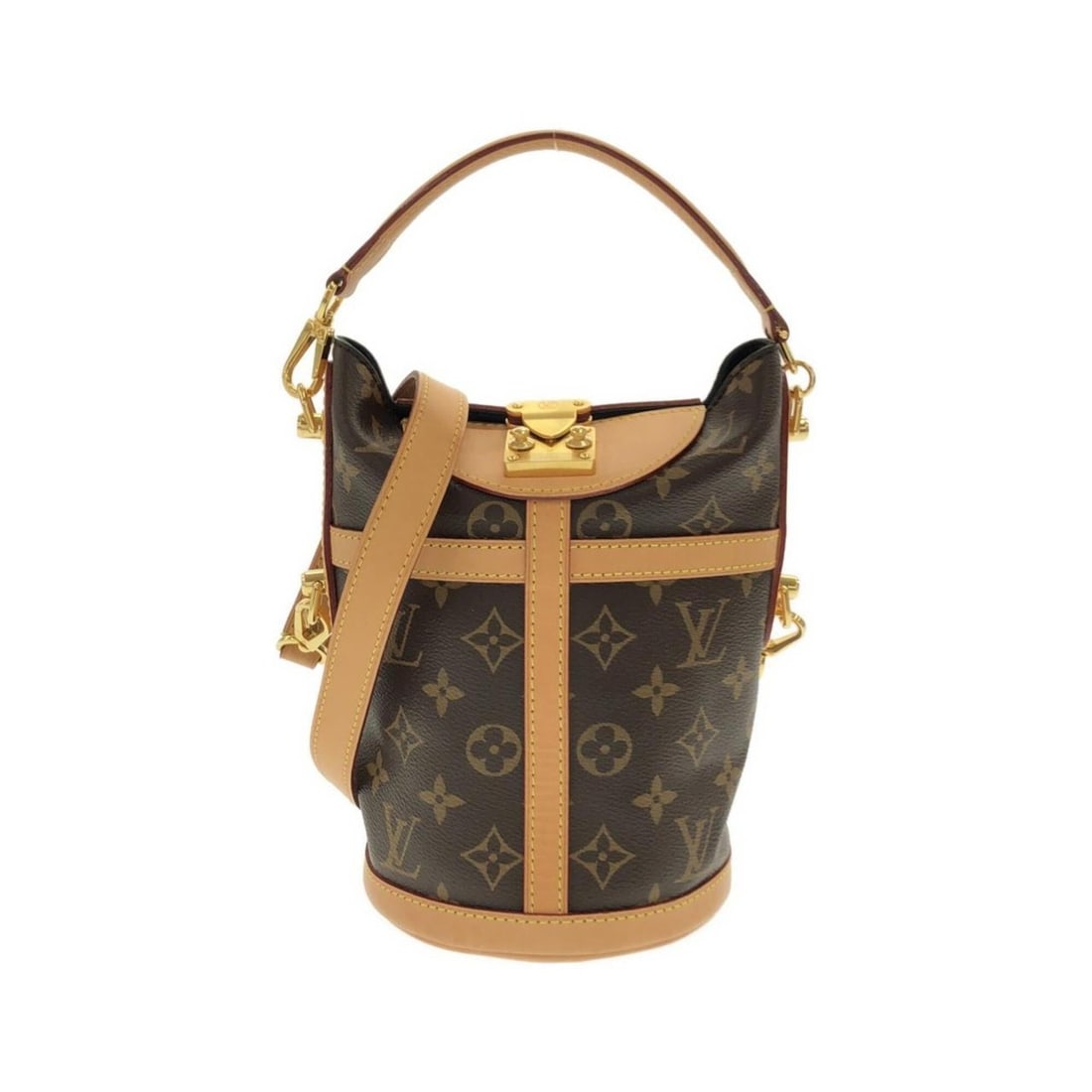 Louis Vuitton Monogram Duffle Bag M43587 Handbag: --- Catalog ---Category: SizeSize (HxWxD): 18cm x 14cm x 14cm / 7.08'' x 5.51'' x 5.51''Category: DesignType: HandbagColor: Marron, MonogramGender: Women,MenMaterial: Monogram , Coated canvas Category