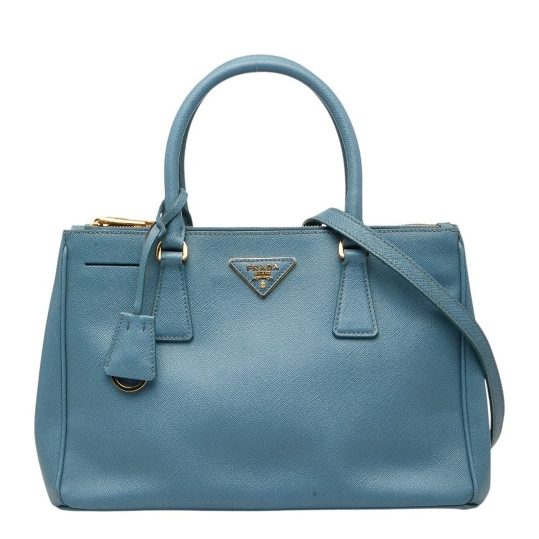 Prada Saffiano Galleria Handbag Shoulder Bag 2WAY BN1801 Blue Leather Women's PRADA (1 of 14)