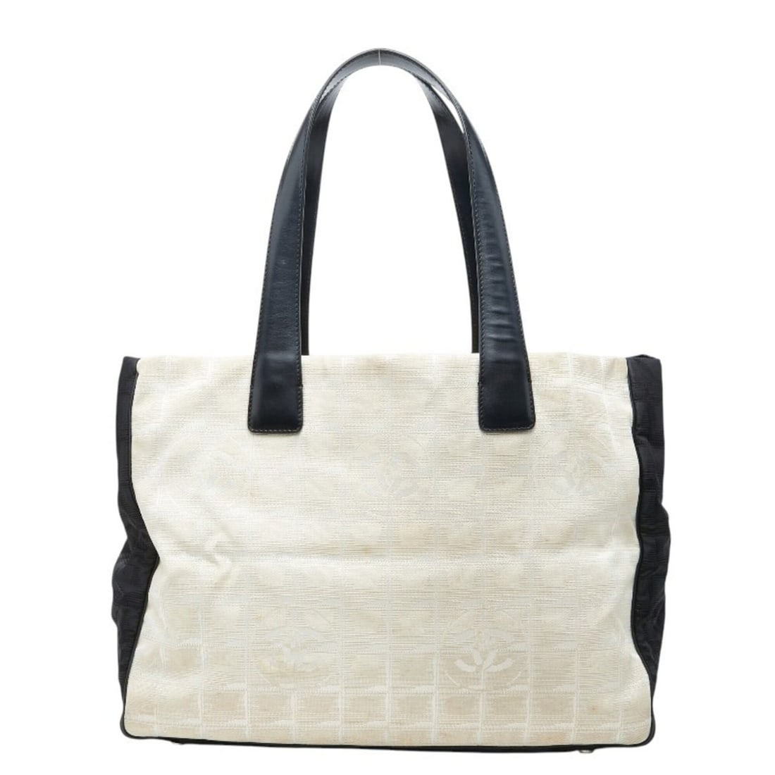 Chanel Coco Mark New Travel Line Tote Bag Handbag Beige Black Nylon Leather Women's CHANEL (1 of 12)