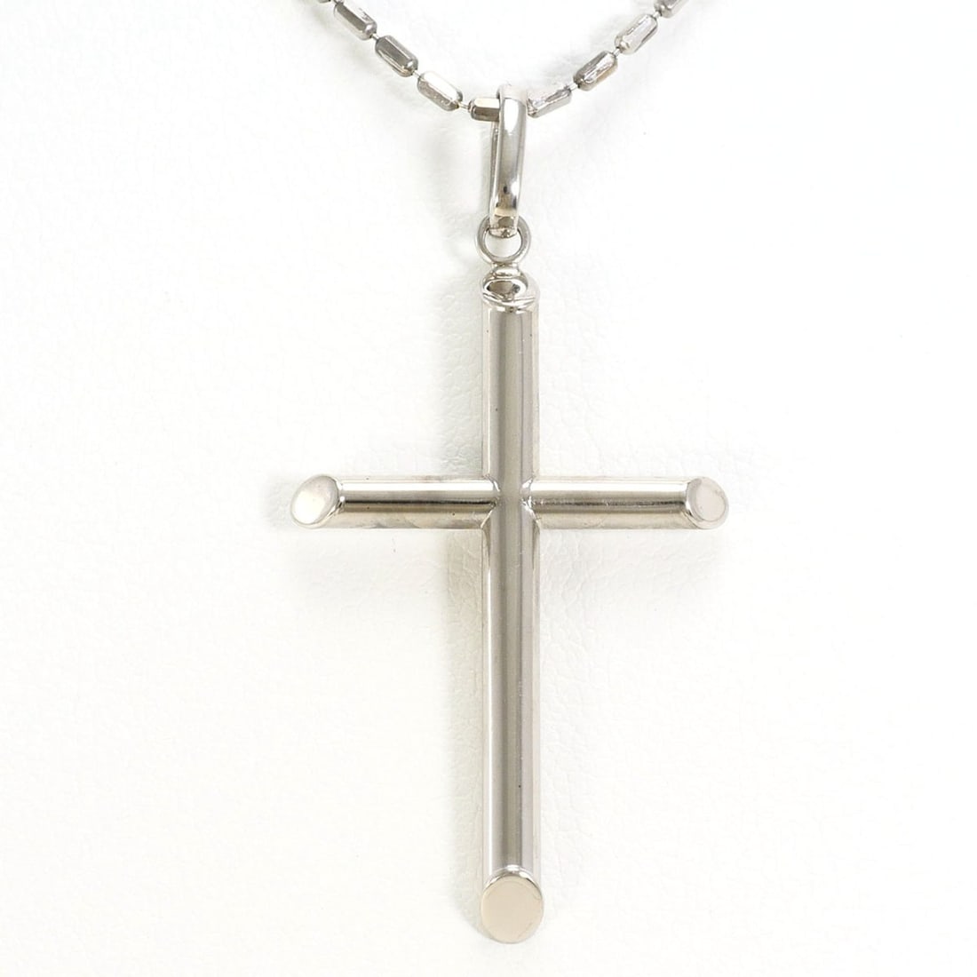 18K (18-karat white gold) necklace, total weight 4.4g, 50cm length, jewelry. (1 of 5)