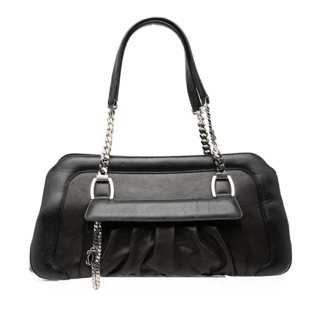 Cartier La Dona Chain Handbag Shoulder Bag Black Brown Leather Women's CARTIER: --- Catalog ---Category: SizeSize (HxWxD): 20cm x 43cm x 13cm / 7.87'' x 16.92'' x 5.11''Category: DesignType: Handbag, Shoulder bagColor: Black, BrownGender: WomenMaterial: Leather Category: GeneralB