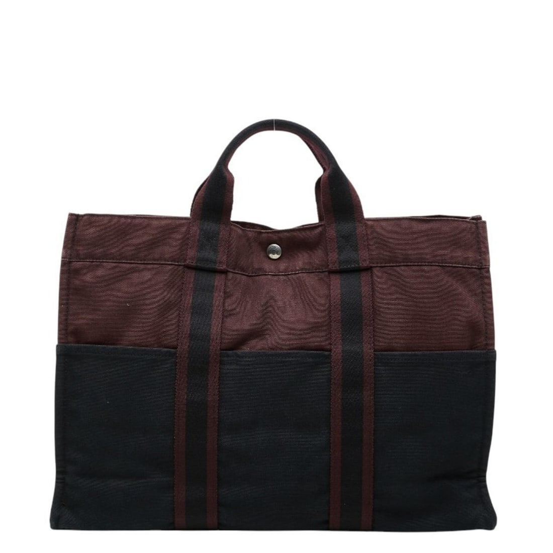Hermes Fourre-Tout MM Handbag Tote Bag Wine Red Black Canvas Women's HERMES: --- Catalog ---Category: SizeSize (HxWxD): 31cm x 43cm x 10cm / 12.2'' x 16.92'' x 3.93''Category: DesignType: Handbag, Tote bagColor: BlackGender: WomenMaterial: Canvas Category: GeneralBrand: Hermes