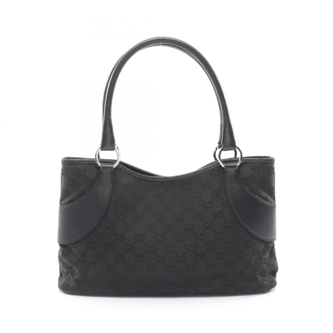 Gucci GG Canvas Tote Bag Handbag Leather Women's Black 113015: --- Catalog ---Category: SizeSize (HxWxD): 18cm x 36cm x 6cm / 7.08'' x 14.17'' x 2.36''Category: DesignType: Handbag, Tote bagColor: BlackGender: WomenMaterial: Canvas , Leather Category: GeneralMPN: