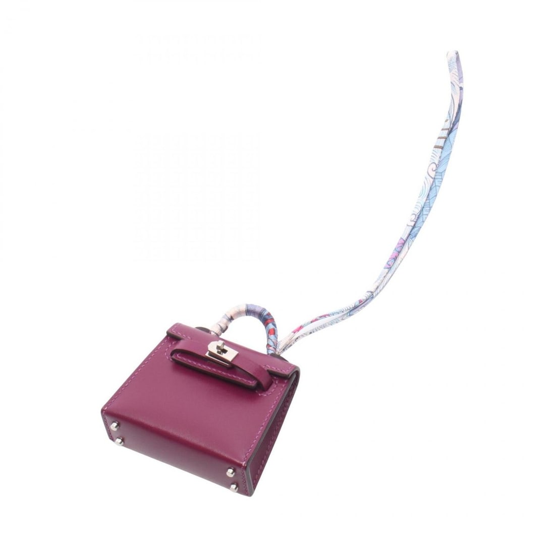 Hermes Kelly Twilly Anemone Charm Accessory Silk Veau Tadelakt Women's Purple (1 of 7)