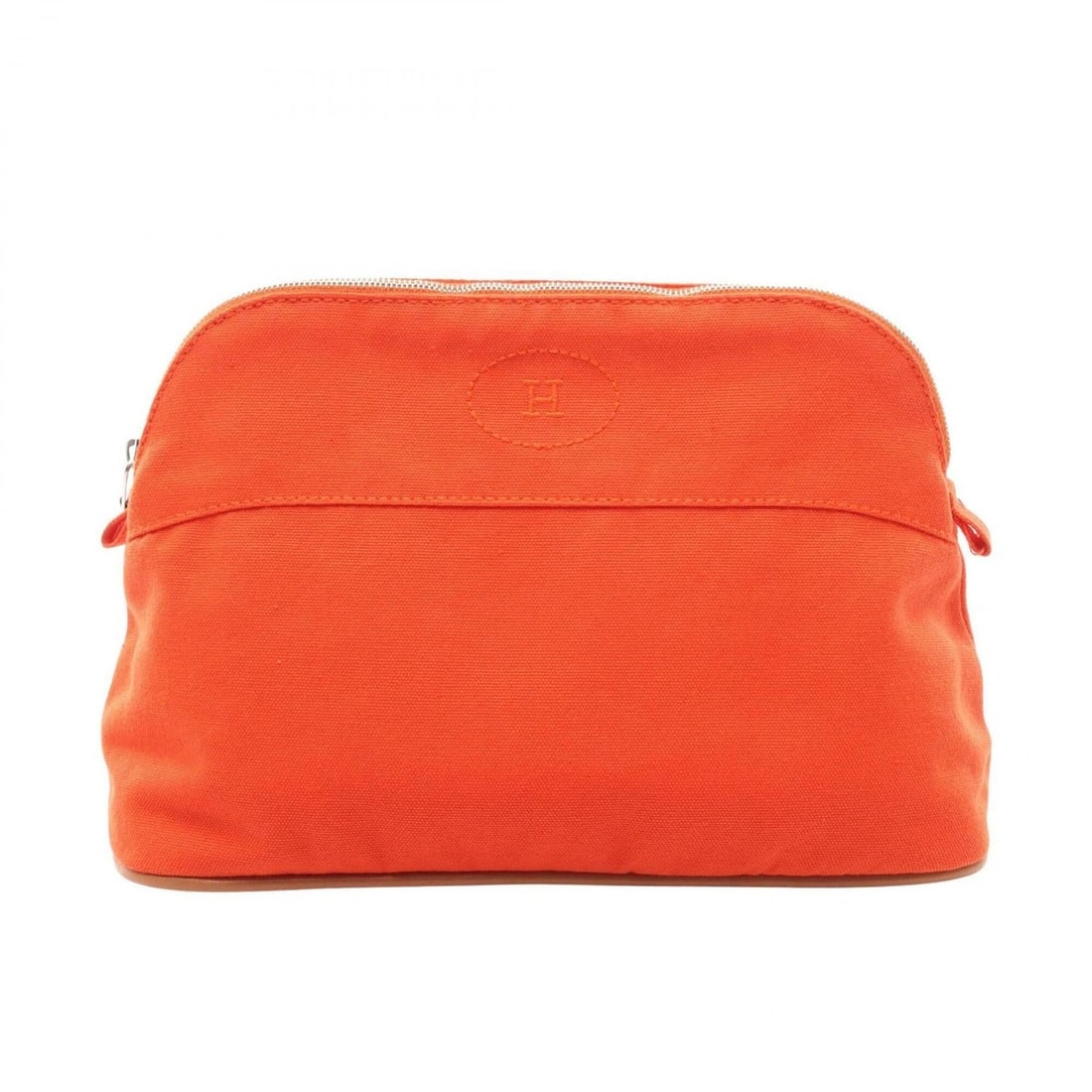 Hermes Bolide Pouch MM Handbag, Canvas Leather, Women's, Orange/Brown (1 of 5)