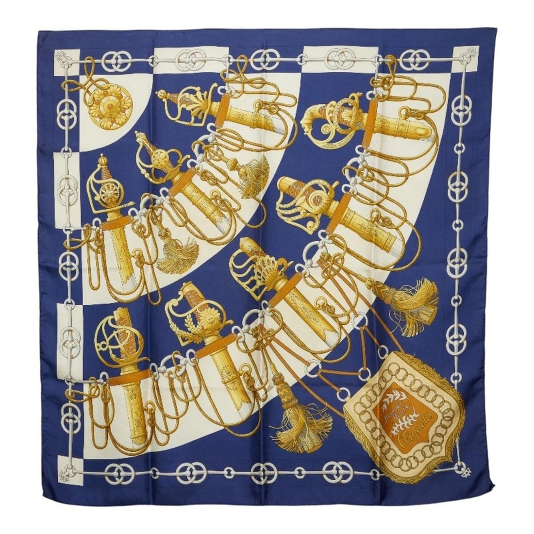Hermes Carre 90 Cliquetis Scarf/Muffler, Large Size, Blue Multicolor Silk, Women's: --- Catalog ---Category: SizeSize (LxW): 90cm x 87cm / 35.43'' x 34.25''Category: DesignType: ScarfColor: Blue, Multi-colorGender: WomenMaterial: Silk Category: GeneralBrand: Hermes--- Item List