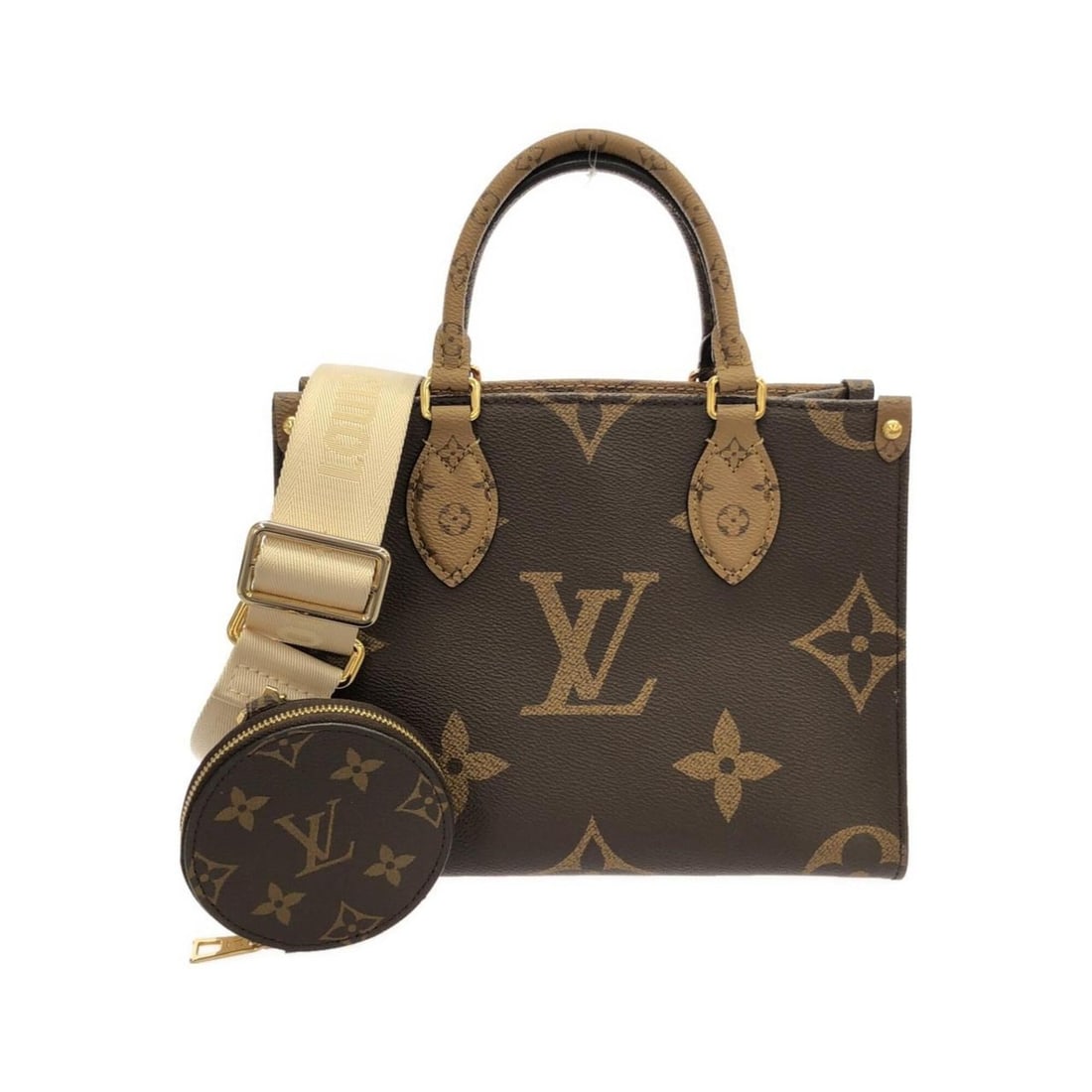 Louis Vuitton Monogram Giant OnTheGo PM M46373 Handbag: --- Catalog ---Category: SizeSize (HxWxD): 19cm x 24.5cm x 11cm / 7.48'' x 9.64'' x 4.33''Category: DesignType: Handbag, PouchColor: MarronGender: Men,WomenMaterial: Coated canvas Hardware Color: