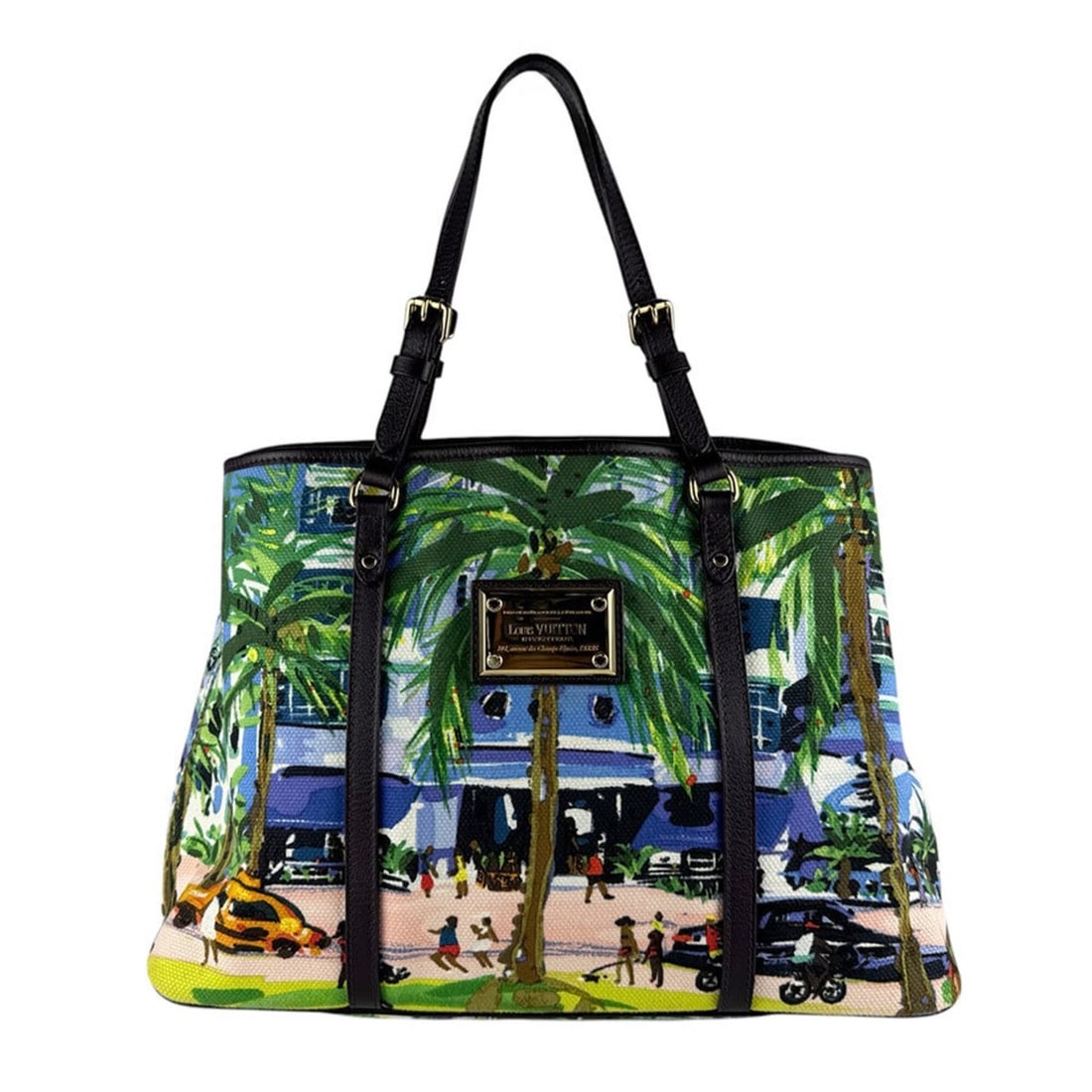 Louis Vuitton LOUIS VUITTON Handbag Aiol Cabas PM Canvas Leather Multicolor Purple Men's Women's (1 of 13)