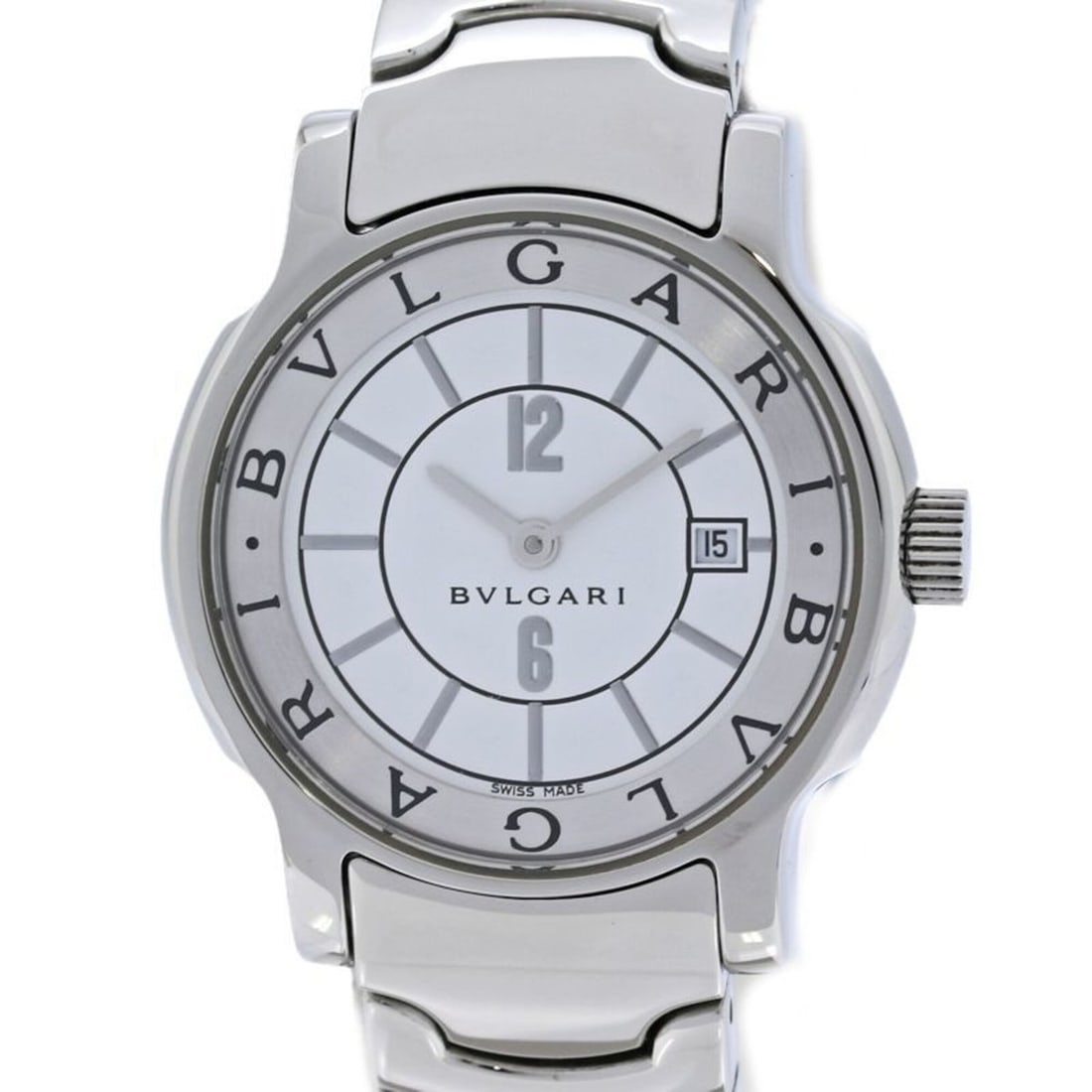 BVLGARI Solotempo ST29WSSD ST29S Women's Watch Stainless Steel /40409: --- Catalog ---Category: SizeWrist Size: 15.5cm / 6.1''Case Diameter: 29mm / 1.14''Category: DesignType: WristwatchGender: WomenColor (Dial): WhiteMaterial (Band): Stainless steelMaterial (Case): Stai