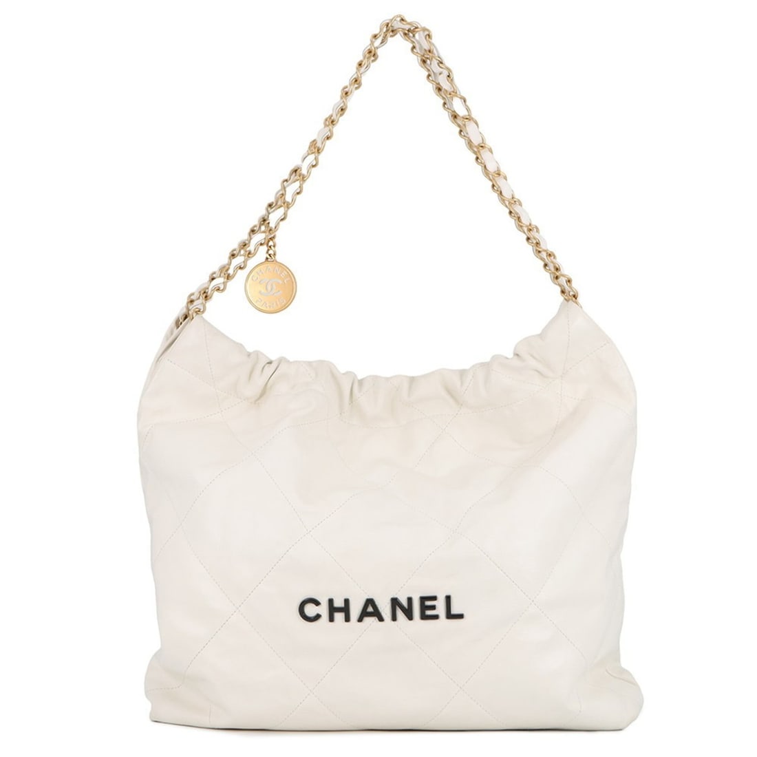 Chanel Chain Shoulder Bag CHANEL22 Small Shiny Calfskin AS3260 CHANEL White Handbag (1 of 17)