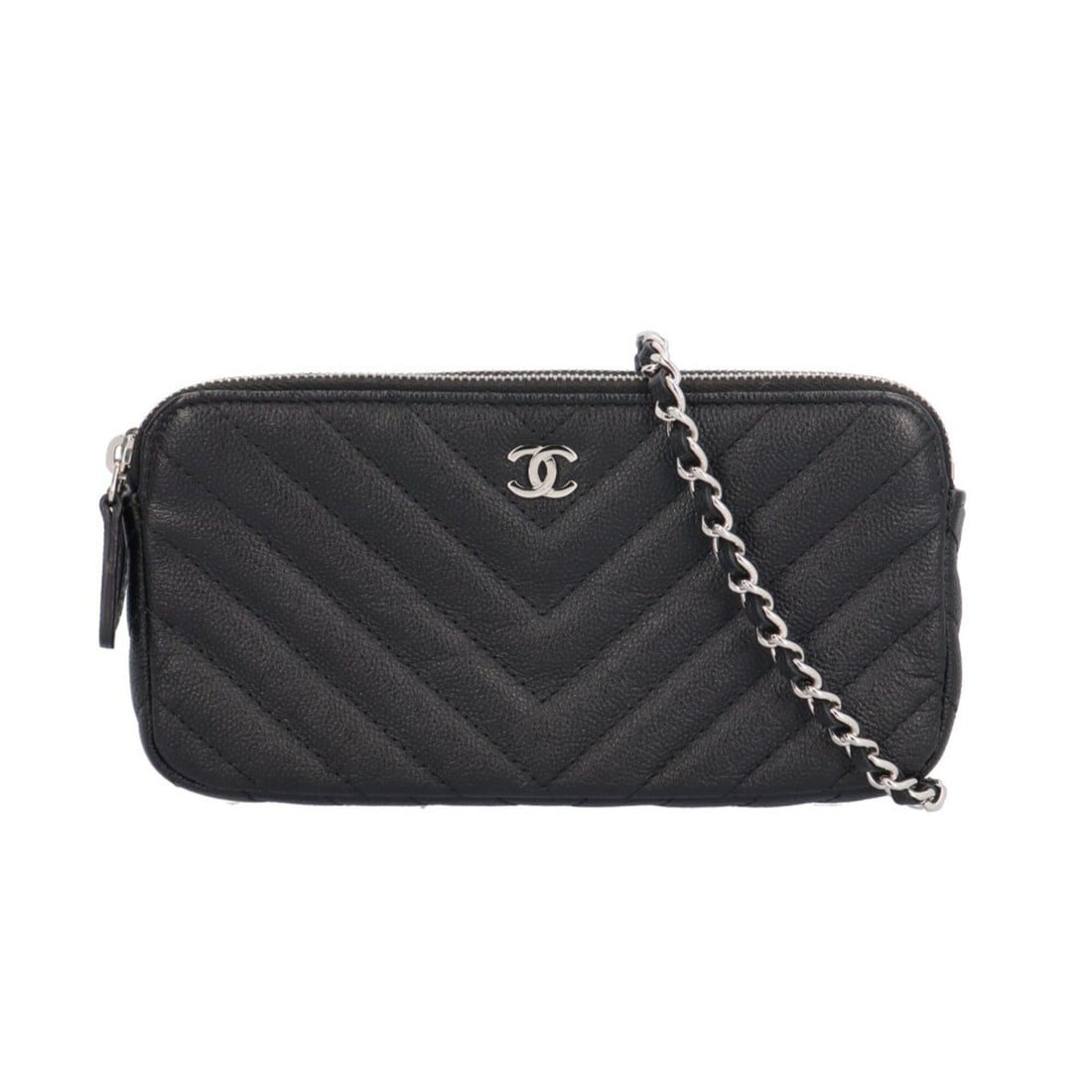 Chanel V-stitch shoulder bag, leather A82527, black, women's, CHANEL wallet, chain wallet.: --- Catalog ---Category: SizeSize (HxWxD): 9cm x 18cm x 2.5cm / 3.54'' x 7.08'' x 0.98''Category: DesignType: Shoulder bagColor: BlackGender: WomenMaterial: Leather Category: GeneralMPN: A82527Brand: 