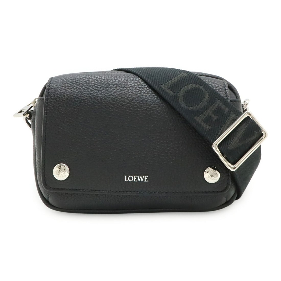 LOEWE Pebble Small Shoulder Bag, Supple Grain Calf Leather, Black, BANBPCBX01 (1 of 9)
