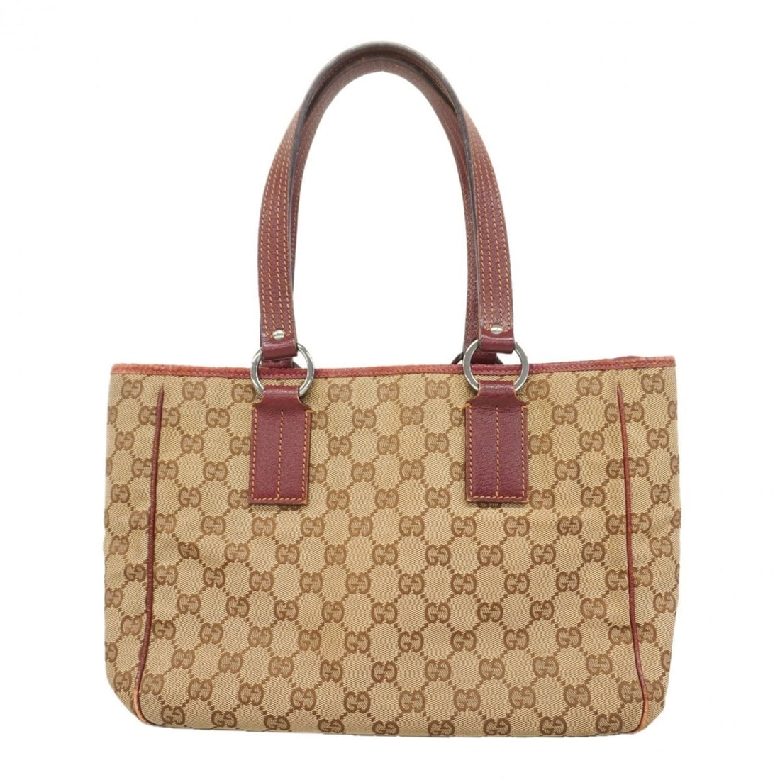 Gucci GG Canvas Tote Bag 113019 Beige Brown Women's: --- Catalog ---Category: SizeSize (HxWxD): 21cm x 28cm x 10cm / 8.26'' x 11.02'' x 3.93''Category: DesignType: Tote bagColor: Beige, BrownGender: WomenMaterial: Canvas Hardware Color: SilverCategory: 
