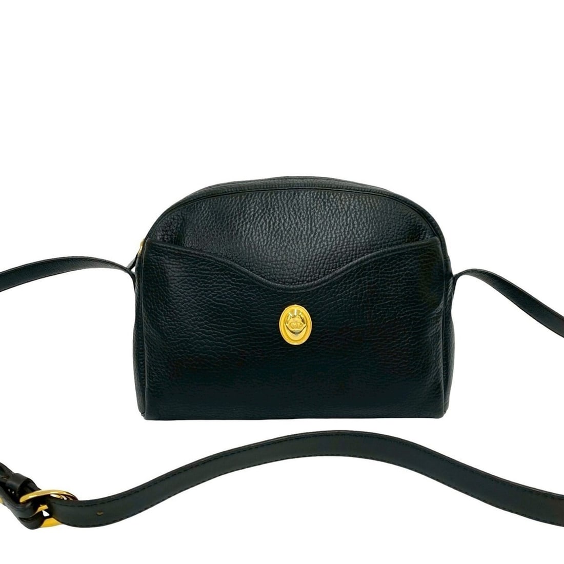 Christian Dior Vintage CD Logo Hardware Leather Shoulder Bag Pouch Black 21811 (1 of 15)