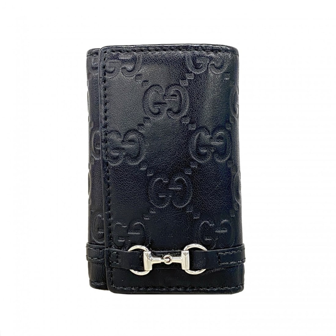 Gucci Accessories/Key Case, Guccissima Horsebit, 245774, Leather, Black, Men's/Women's: --- Catalog ---Category: DesignType: KeycaseColor: BlackGender: Men,WomenMaterial: Leather Category: GeneralMPN: 245774Brand: GucciCategory: Physical PropertiesSize (HxWxD): 9.5cm x 6.5cm x 1.5cm / 3.
