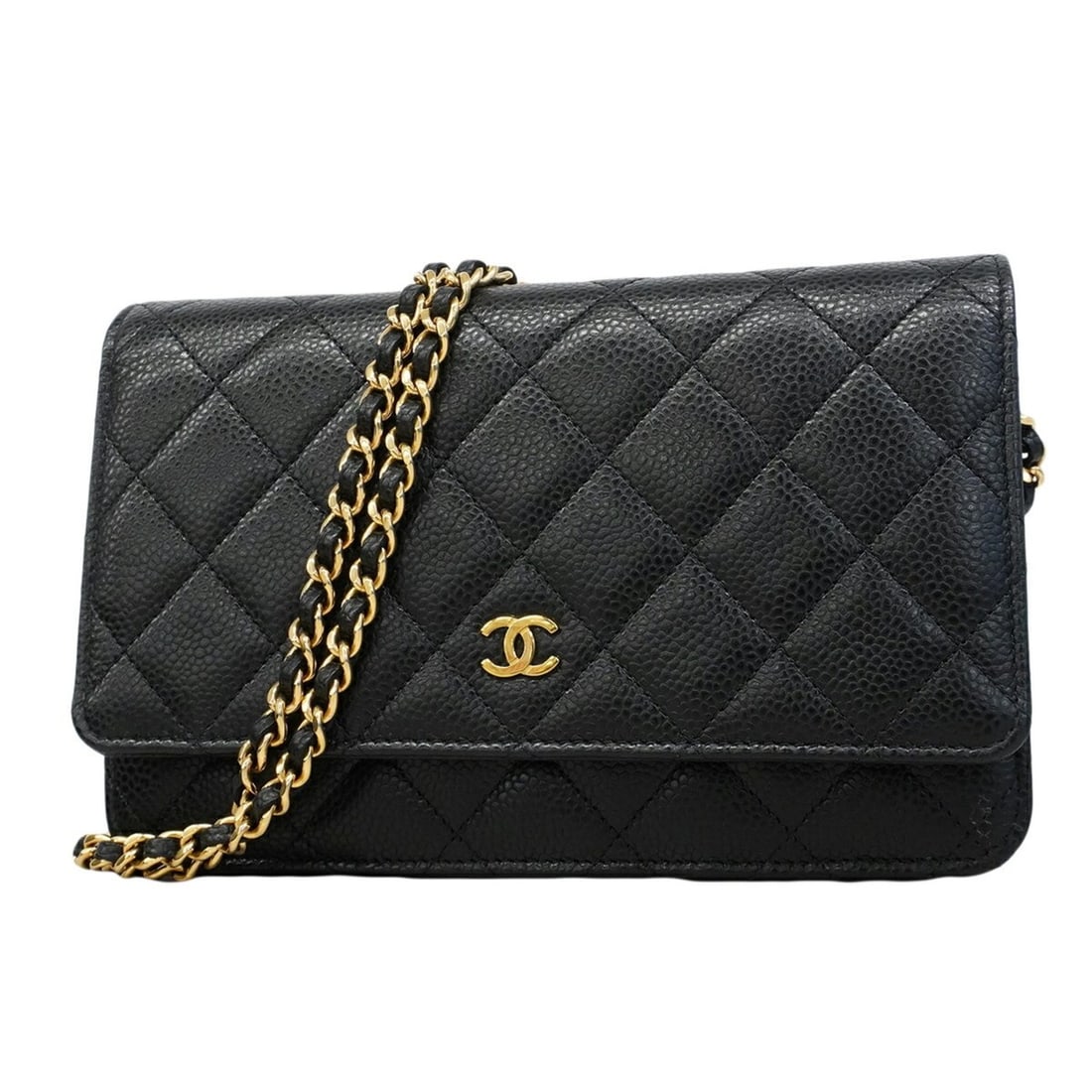 Chanel Matelassé Chain Shoulder Wallet, Caviar Leather, Black, Women's: --- Catalog ---Category: SizeSize (HxWxD): 13cm x 19cm x 3.5cm / 5.11'' x 7.48'' x 1.37''Category: DesignType: Chain/Shoulder walletColor: BlackGender: WomenMaterial: Grained Calfskin Category: Genera
