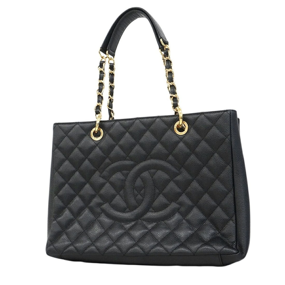 Chanel Tote Bag/Chain Tote, Matelassé Caviar Leather, Black, Women's (1 of 18)