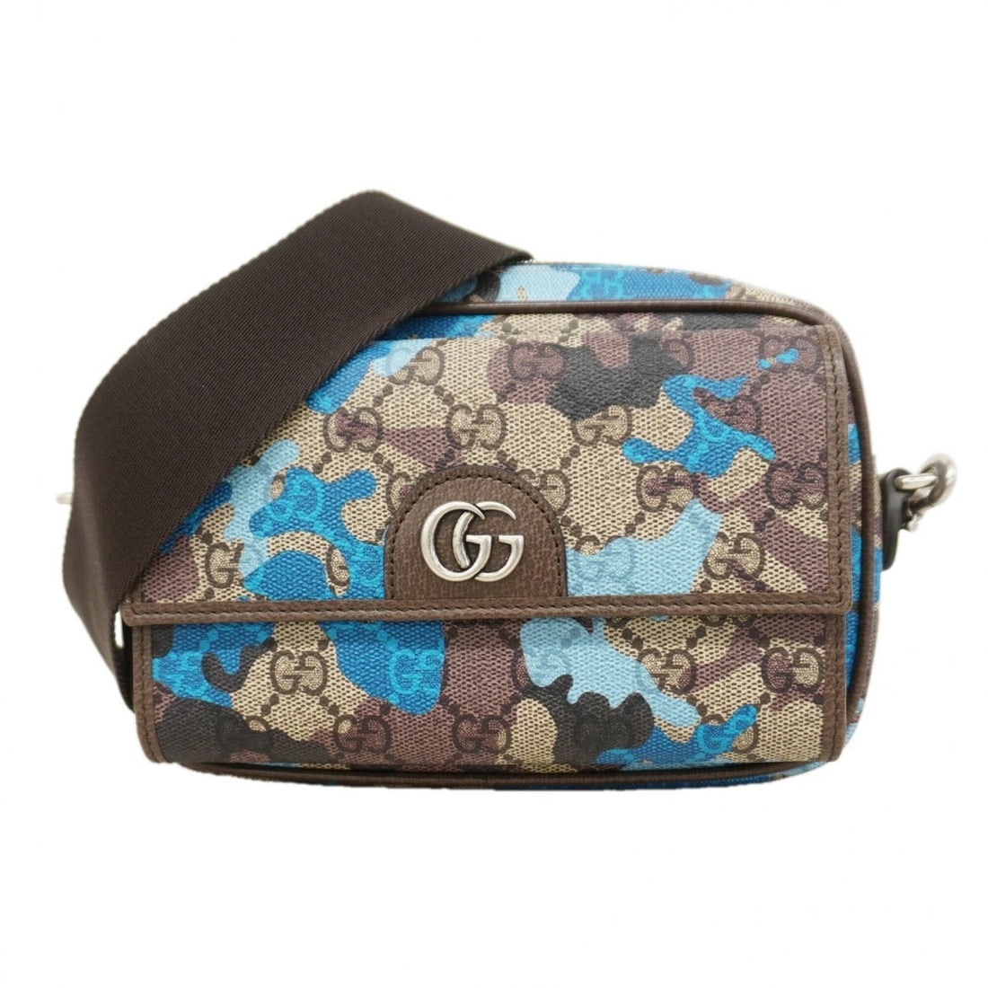 Gucci GG Supreme Shoulder Bag 855449 Brown Blue Men's (1 of 18)