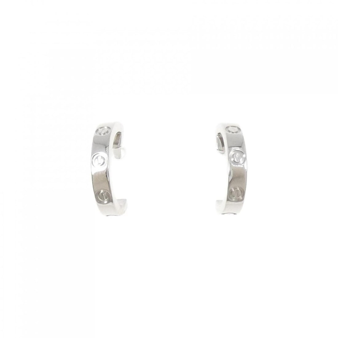 Cartier Mini Love Earrings: --- Catalog ---Category: SizeSize (HxWxD): 12.00mm x 2.30mm / 0.47'' x 0.09''Category: DesignType: Stud earringsGender: WomenMaterial: White gold (18K)Category: GeneralMPN: B8028900Brand: Cartier---