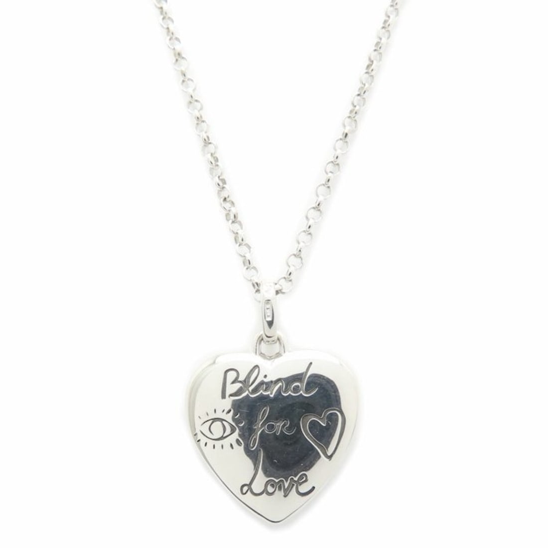 GUCCI Blind for Love Necklace, SV925, Women's /295581: --- Catalog ---Category: SizeWeight: 12.2g / 0.43oz.Pendant Size: 22.2mm x 20mm / 0.87'' x 0.78''Neck Circumference: 40 cm - 50 cm / 15.74'' - 19.68''Category: DesignGender: WomenMaterial: Silver 925N