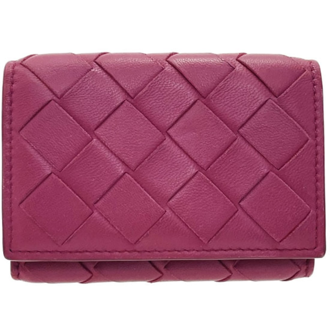 Bottega Veneta Intrecciato Tri-fold Wallet, Leather, Wine Red, BOTTEGA VENETA Mesh Double Bi-fold (1 of 17)