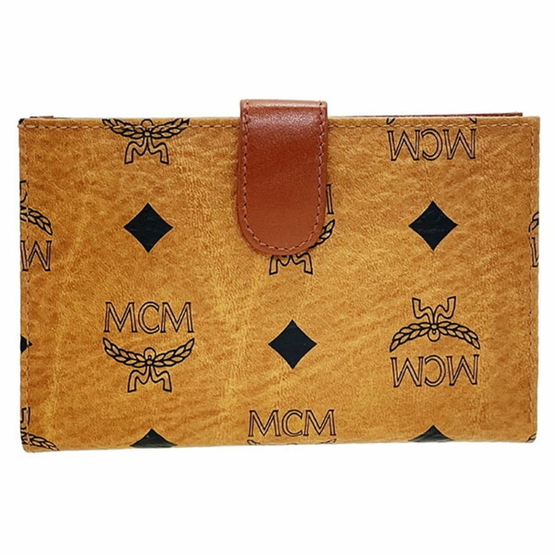 MCM Visetos Glam Wallet, PVC, Cognac Brown/Camel, Bi-fold Compact, VISETOS HH-16781: --- Catalog ---Category: SizeSize (HxWxD): 9cm x 13.7cm x 1.5cm / 3.54'' x 5.39'' x 0.59''Category: DesignType: Wallet (bi-fold)Color: Brown, CamelGender: WomenMaterial: PVC Category: GeneralBrand: MC