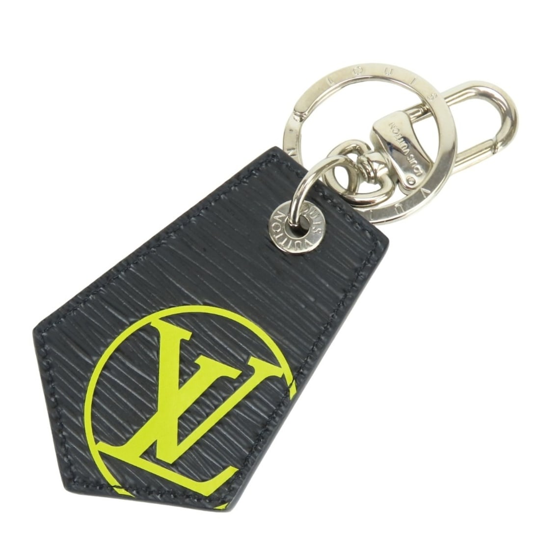 Louis Vuitton Keychain Enchappé M68283 LV Circle Epi Leather Noir Yellow Bag Charm Keyring Men's (1 of 13)