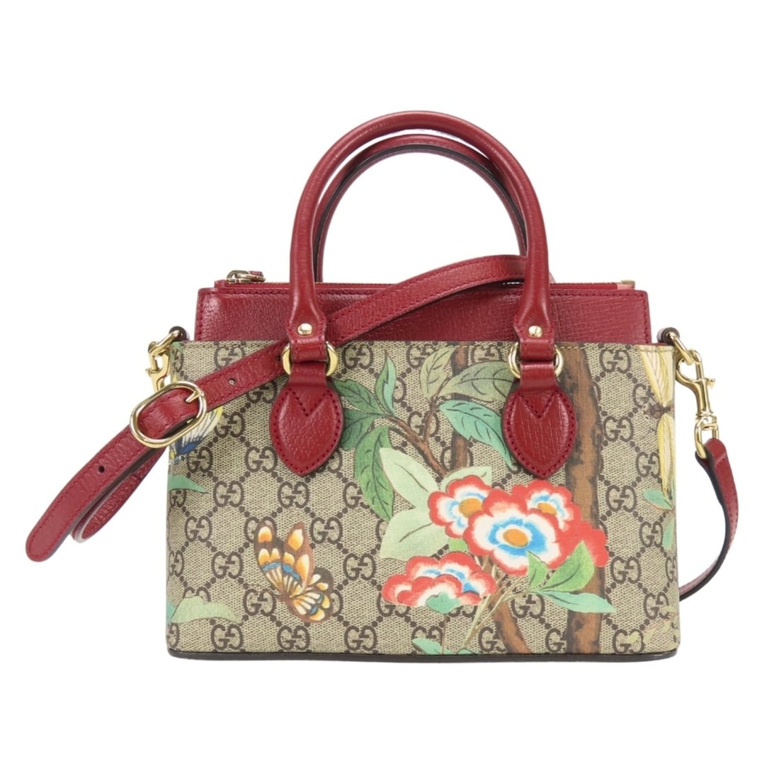 Gucci Tian Handbag 453177 GG Supreme Canvas Red Beige Multicolor Women's GUCCI: --- Catalog ---Category: SizeSize (HxWxD): 17cm x 24cm x 9cm / 6.69'' x 9.44'' x 3.54''Category: DesignType: Handbag, Shoulder bagColor: Beige, Multi-color, Red colorGender: WomenMaterial: GG Supreme 